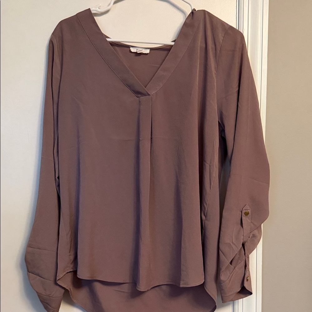 Mine Mauve V-Neck Blouse
